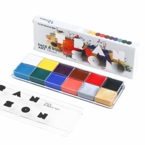 img 4 attached to Face Painting Body Art Makeup Palette - Transon 12-Color Paint Set For Parties