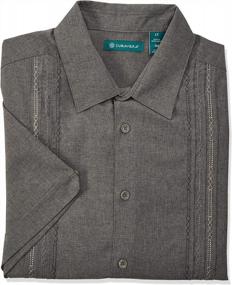 img 4 attached to Cubavera Chambray Pintuck Geometric Button Down: Stylish and Versatile Shirt for Men