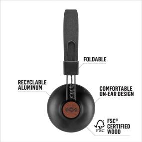 img 2 attached to 🎧 House of Marley Positive Vibration 2: Wireless Bluetooth Over-Ear Headphones with Microphone - 10 Hours Playtime (Black)