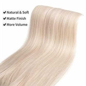 img 2 attached to ♀️ REECHO 20" Thick Long Straight 3PCS Set Clip in Hair Extensions - Cool Light Blonde for Women and Girls