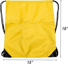 img 2 attached to Buy Yellow Drawstring Backpack Sports Water Resistant String Bag Sport Gym Sackpack For Women Men Large With Zipper - BuyAgain