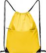 buy yellow drawstring backpack sports water resistant string bag sport gym sackpack for women men large with zipper - buyagain logo