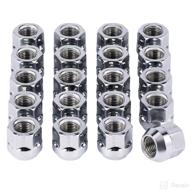🔩 set of 20 - chrome plated wheel lug nuts, 1/2"-20 open end, cone seat, 3/4" 19mm hex, 0.84x0.9 in. - compatible with dodge dakota ramcharger ford bronco explorer f-150 jeep wrangler & more logo
