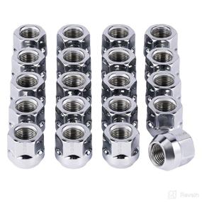 img 4 attached to 🔩 Set of 20 - Chrome Plated Wheel Lug Nuts, 1/2"-20 Open End, Cone Seat, 3/4" 19mm Hex, 0.84x0.9 in. - Compatible with Dodge Dakota Ramcharger Ford Bronco Explorer F-150 Jeep Wrangler & More