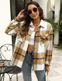 img 3 attached to Stay In Style This Fall With Uaneo Women'S Plaid Shacket - The Perfect Wool Blend Flannel Shirt Jacket!