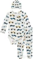 🍼 soft viscose from bamboo pajama set - long sleeve kimono onesies bodysuit for newborns (0-3 months) by posh peanut logo