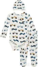 img 4 attached to 🍼 Soft Viscose from Bamboo Pajama Set - Long Sleeve Kimono Onesies Bodysuit for Newborns (0-3 Months) by Posh Peanut