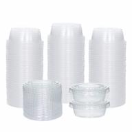 100-pack of 1.5 oz small plastic cups with lids - perfect jello shot cups, portion and condiment containers, souffle cups for sauces and dressings logo