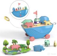 almond island noah’s ark toy with balancing, pull, shape sorting, bath, and 3d puzzle - 5-in-1 baptism gifts for boys and girls, bible toys for religious families, montessori educational toys for toddlers aged 3-6 logo