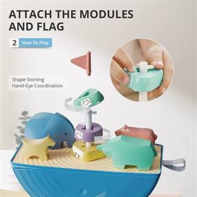 img 2 attached to Almond Island Noah’s Ark Toy with Balancing, Pull, Shape Sorting, Bath, and 3D Puzzle - 5-in-1 Baptism Gifts for Boys and Girls, Bible Toys for Religious Families, Montessori Educational Toys for Toddlers Aged 3-6