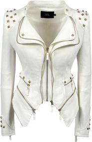 img 4 attached to 🧥 Womens Fashion Studded Shoulder Coats, Jackets & Vests - SX Women's Clothing