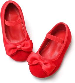 img 4 attached to 👧 Kolan Toddler Little Dress Shoes | Girls' Flats for Fashionable Style