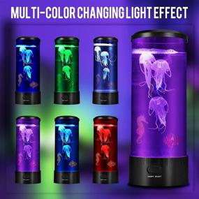 img 2 attached to 🎇 Electric Jellyfish Lamp (14inch): 16 Color USB Changing Lights, Remote Control, Aquarium Tank Mood Night Light - Relaxing Home Office Room Desk Decor with 3 Pcs Jellyfish, Fish, Seahorse