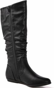 img 2 attached to Women'S Knee High Strappy Fall Winter Boots Flat Booties For Women By GLOBALWIN