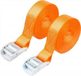 img 4 attached to 600Lb Capacity Lashing Straps - Cartman 1 X 12' 2Pk Orange Tie-Down Cargo Straps