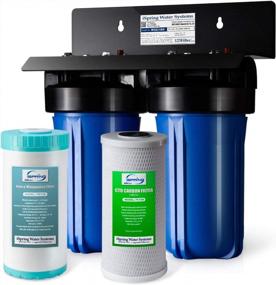 img 4 attached to ISpring WGB21BM 2-Stage Whole House Water Filtration System, 10” X 4.5” Carbon Block And Iron & Manganese Reducing Filters, 1" Ports