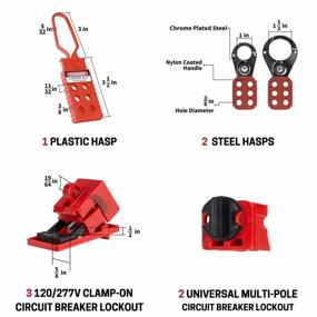 img 1 attached to TRADESAFE Electrical Lockout Tagout Kit - Hasps, Clamp On Universal Multipole Circuit Breaker Lockouts, LOTO Tags, Plug Lockouts, And LOTO Locks Set (1 Key Per Lock) For Safe Electrical Safety