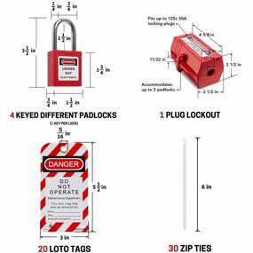 img 2 attached to TRADESAFE Electrical Lockout Tagout Kit - Hasps, Clamp On Universal Multipole Circuit Breaker Lockouts, LOTO Tags, Plug Lockouts, And LOTO Locks Set (1 Key Per Lock) For Safe Electrical Safety