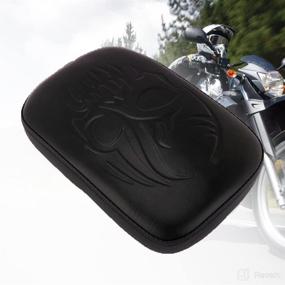 img 2 attached to 🏍️ Motorcycle Pillion Cushion Pad | 8 Suction Cup Solo Rear Seat Passenger Saddle for XL883 XL1200 X48 X72 Cruiser Chopper Custom | Ghost Head Design