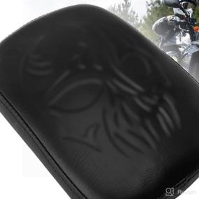 img 1 attached to 🏍️ Motorcycle Pillion Cushion Pad | 8 Suction Cup Solo Rear Seat Passenger Saddle for XL883 XL1200 X48 X72 Cruiser Chopper Custom | Ghost Head Design