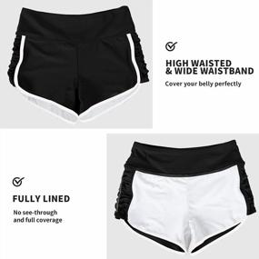 img 1 attached to Stay Stylish And Comfortable At The Beach With ANFILIA Women'S Wide Waistband Side Shirred Board Shorts