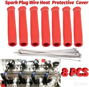 img 3 attached to UpsourceTech 1200° Spark Plug Wire Boots Heat Shield Protective Sleeve Cover 8 Pcs Kit For BBC SBC 350 454 Wires Holder Heat Shield (Red)