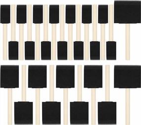 img 4 attached to Versatile Foam Brush Set For Painting, Staining, And DIY Craft Projects - 24 Pcs With Wood Handles And Sponge Heads