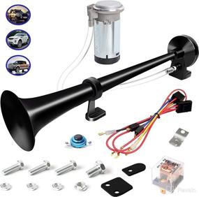 img 4 attached to 🚛 CARFKA Truck Air Horn Kit - 150DB Loud Single Trumpet Train Horns with 120 PSI Air Compressor for Trucks, Boats, and Cars