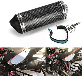 img 3 attached to 🔧 JFG RACING 38MM Exhaust Muffler Pipe with Removable DB Killer - Universal 1.5" Inlet for Motorcycle, Pit Bike, Street Bike, Scooter, ATV