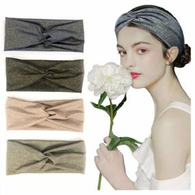 img 4 attached to Sparkle And Style: 4-Piece Retro Headband Set For Women