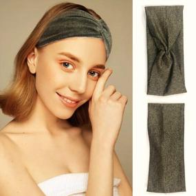 img 1 attached to Sparkle And Style: 4-Piece Retro Headband Set For Women