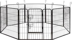 img 2 attached to 🐾 ALEKO DK32X32 Heavy Duty Pet Playpen Dog Kennel Pen Exercise Cage Fence 8 Panel 32 x 32 Inches Black: Durable and Versatile Solution for Your Furry Friends