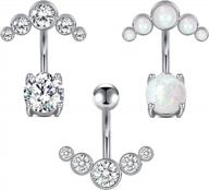 sleek and sparkly: shop modrsa's surgical steel diamond belly rings for women logo