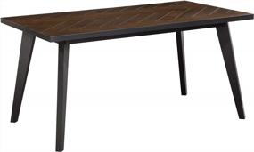 img 4 attached to Mid Century Modern Dining Table: Industrial Style Wood Rectangular Kitchen Table With Easy Assembly By LALUZ