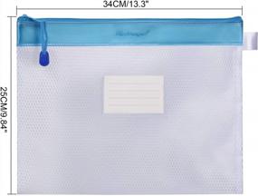 img 2 attached to Stay Organized With Wisdompro'S 4 Pack Waterproof Zipper Pouch For Letter Size Documents In Blue