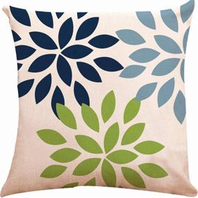 img 1 attached to ZUEXT Decorative Throw Pillow Covers 16X16 Inch Set Of 6 - Double Sided Geometric Cotton Linen Indoor Outdoor Cushion Cover For Car Sofa Home Decor (Navy Pear Green New Living Series)