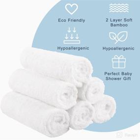 img 2 attached to 👶 Kiki Babies Bamboo Baby Washcloths - Ultra Soft 2 Layer Towels Gift Set with Wipes Dispenser - Gentle Baby Face Towels - Perfect for Delicate Skin - Ideal Baby Registry Shower Gift (6 Pack)