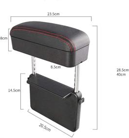 img 1 attached to 🚗 Enhance Comfort and Organization: JEYODA Car Armrest Box Adjustable Pad Refit Car Central Lift Armrest Storage Organizer Box Arm Rest (Black Line)