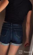 img 1 attached to Women'S Juniors Stretchy Denim High Waisted Folded Hem Curvy Fit Jeans Shorts review by Emily Baker
