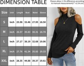 img 1 attached to Women'S Long Sleeve Shirts: TEMOFON Cold Shoulder Tops, Turtle Neck Blouses & Tunic T Shirts - S-XXL
