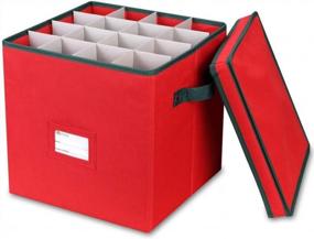 img 2 attached to Christmas Ornament Storage Box Organizer With 4 Layers And Dividers - Holds Up To 64 Ornaments Balls, Durable 600D Oxford Material, Ideal For Holiday Decoration Accessories (Red)