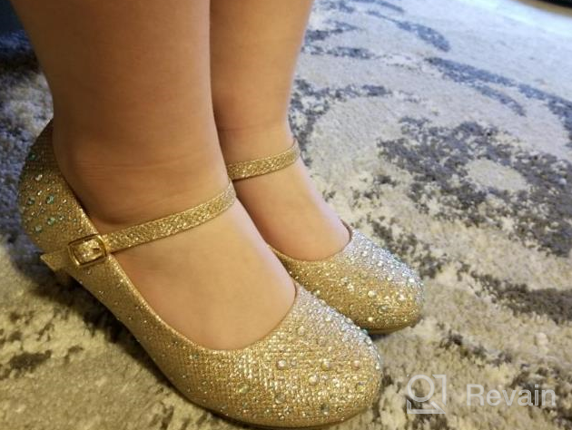 img 1 attached to Girls' Sparkling Rhinestone 💎 Glitter Pumps - Size 13 Shoes review by Erica Welch