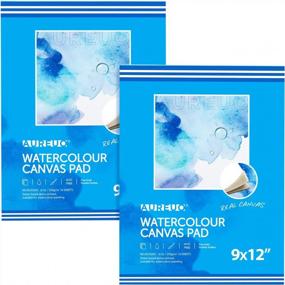 img 4 attached to 10 Sheets Of 9X12 Inch AUREUO Watercolor Painting Canvas Pad - 2 Pack Of 8 Oz. Triple Primed White Blank Cotton Pads For Water Based Paints