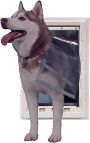 img 4 attached to 🐾 Ideal Pet Products Double Flap Wall Entry Pet Door: Telescoping Tunnel & Lock-Out Slide, Extra Large, White