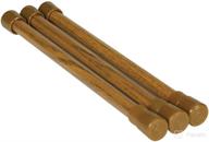 🍺 oak finish 17-inch camco rv refrigerator bar - 3 pack, helps secure food and drinks while traveling, avoids spills, extends from 10-inch to 17-inch (43833) логотип