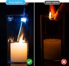 img 2 attached to 🕯️ Flameless Rechargeable Plasma Arc Candle Lighter - USB Electric Lighter for Home Kitchen BBQ - Windproof & Portable with Safety Switch and LED Indicator