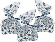 🛍️ морской якорь на мешочках для вечеринки: комплект из 12 прозрачных пакетов fun express для запоминающихся праздников логотип