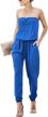 off-shoulder jumpsuit for women: elastic waist, pockets, and stretchy fabric – perfect for casual wear and comfort logo