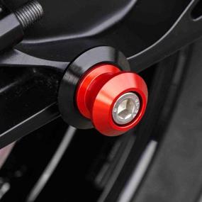 img 3 attached to 🔴 Xitomer M6 Swing Arm Slider/Spool: Ultimate Protection for MONSTER 821/899/959 PANIGALE, Street Triple 07-12, YZF R1/R6/R3/R25/R6S/FZ1/FZ6/FZ8/FZ-09/XSR900, RSV4/Shiver(Red)