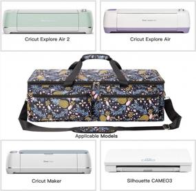 img 1 attached to Водонепроницаемая сумка-тоут для Cricut Explore Air и Maker с принадлежностями - сумка для переноски, совместимая с Cricut Explore Air и Maker (ананас) - только сумка